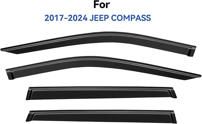Window Visors Rain Guards for 2017-2025 Jeep Compass, Out-Channel Window Vent - Image 2