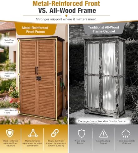outdoor storage cabinet waterproof with metal frame and shown in use