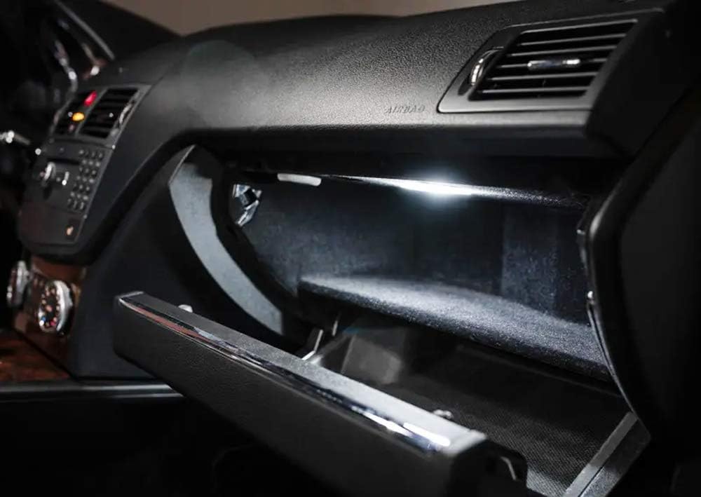 iJDMTOY Xenon White LED Compartment Glove Box or Footwell Lights Compatible with Volkswagen Jetta GTI Altas CC Eos, Powered by 3W 18-SMD LED Lights, Replace OEM Incandescent Lamps