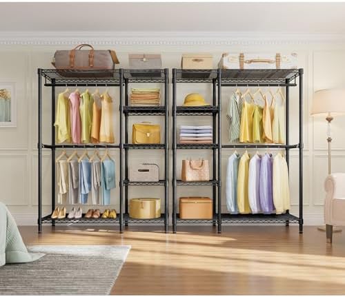 vipek v7 clothes rack with shelves heavy duty, close-up detail