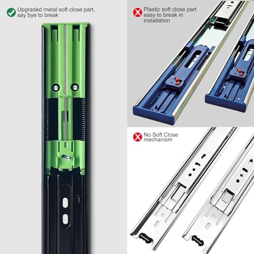 22 inch soft close drawer slides 6 pairs, package contents