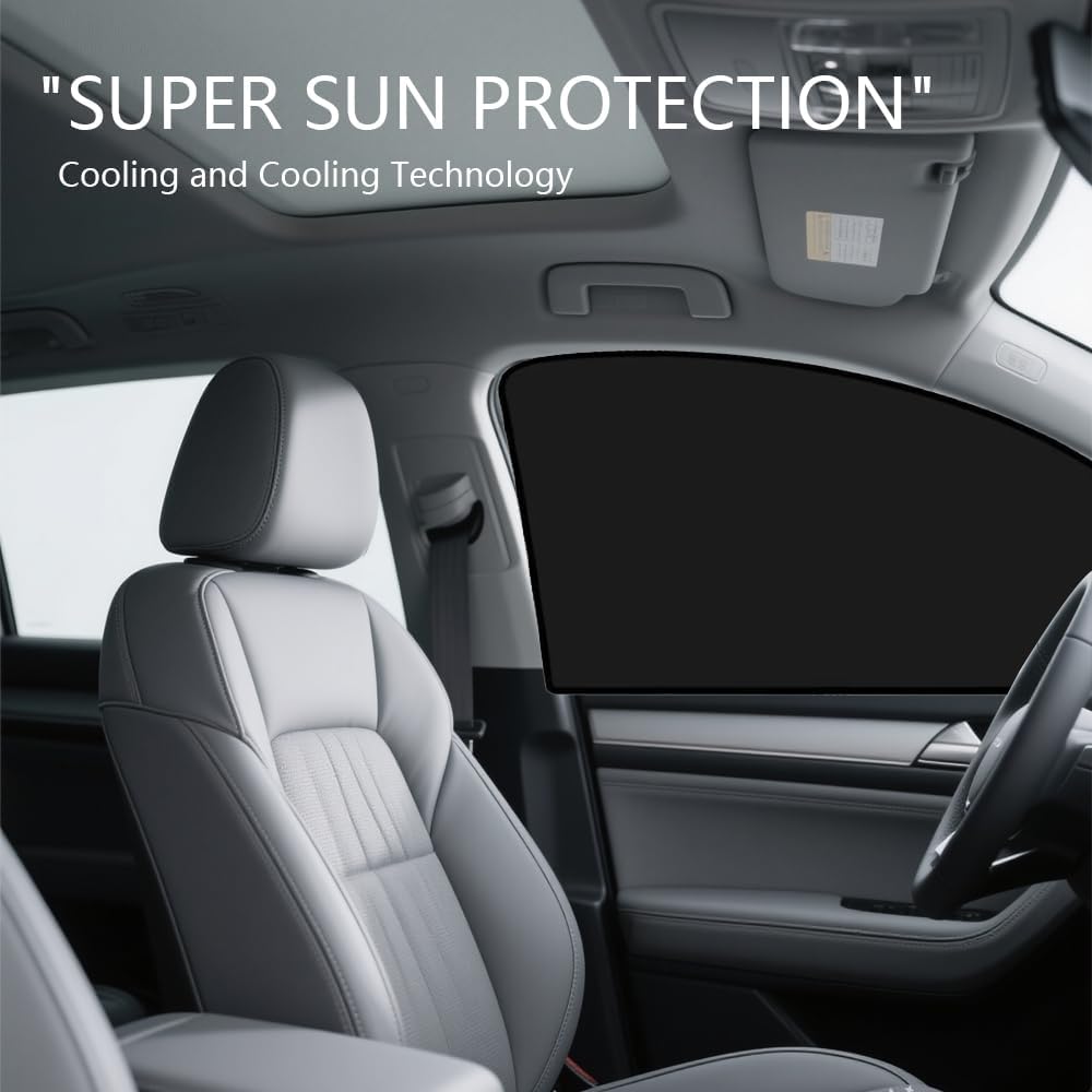 Car Side Window Sun Shades, Window Sunshades Privacy Curtains, 100% Block Light for Breastfeeding, Taking a nap, Changing Clothes, Camping (Front Seat 2pcs)