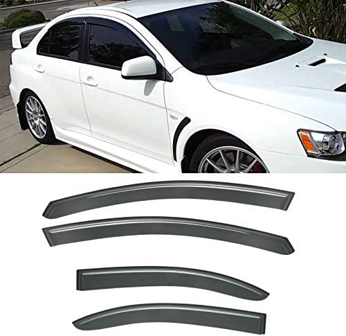 4pcs for 08-17 Lancer/Evo 10/X Sedan Sun Rain Guard Window Visors