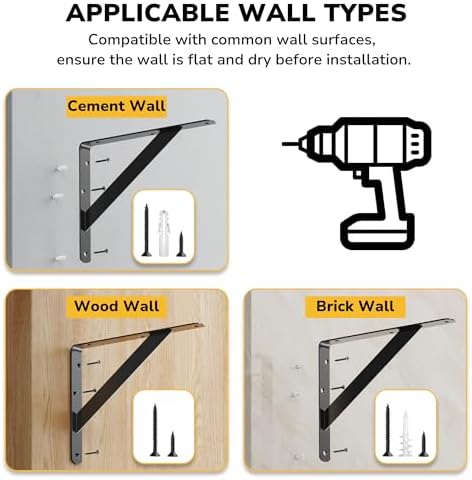 10 inch heavy duty shelf bracket, wall shelf, package contents