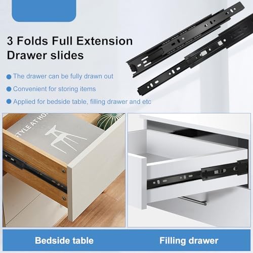 16 inch drawer slides 4 pairs (8pcs) full showing dimensions