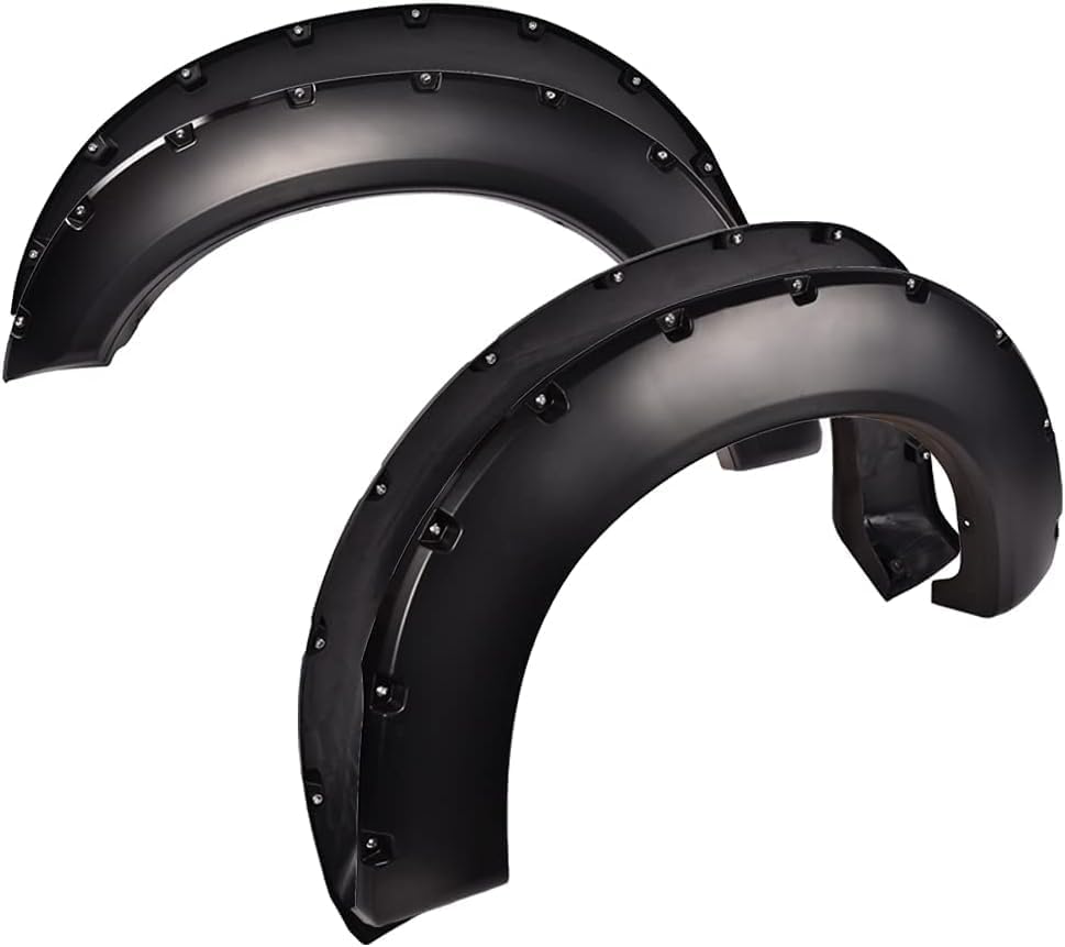 DOTCOM Fender Flares 4PCS Fit Ford F250 F350 Super Duty 2011-2016 Black | Smooth Pocket Rivet Style,Fit 2011-2016 Ford F250 F350 Super Duty(81.8" / 98.0" bed),Not fit Dually & Flareside models