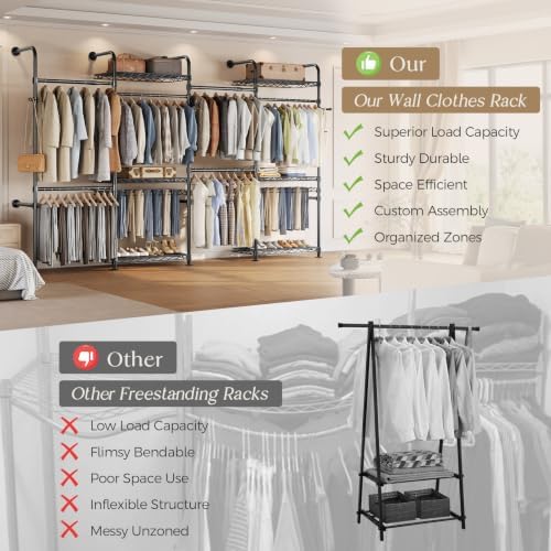 closet organizers wall mounted closet system, 4-row heavy, view 9