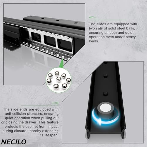 necilo 40 inch undermount heavy duty slides, 260, package contents