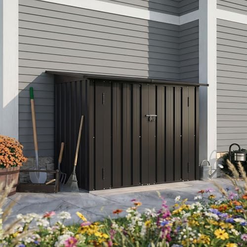 aoxun outdoor storage cabinet 35cu.ft metal storage shed, view 9