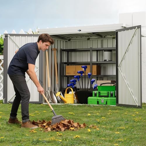 garvee outdoor trash storage shed– 5.8x3.3 ft, lock, view 9