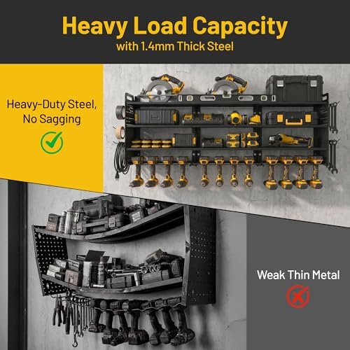 large 49.8" power tool organizer wall mount, 4-tier, package contents