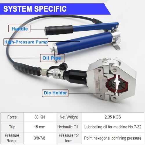 hydraulic ac crimping tool ac hose crimper manual, side view