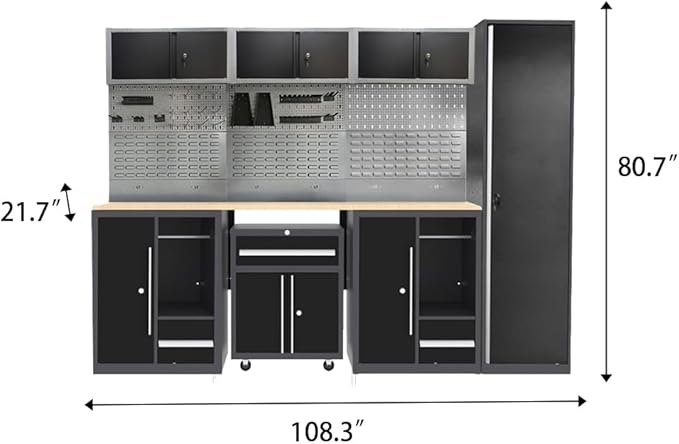 JZD Workshop Storage Cabinet System, Professional Tool Workbench - Image 2