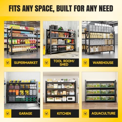 miiiko 71.3" w storage shelves,5000lbs metal garage storage on a desk or shelf