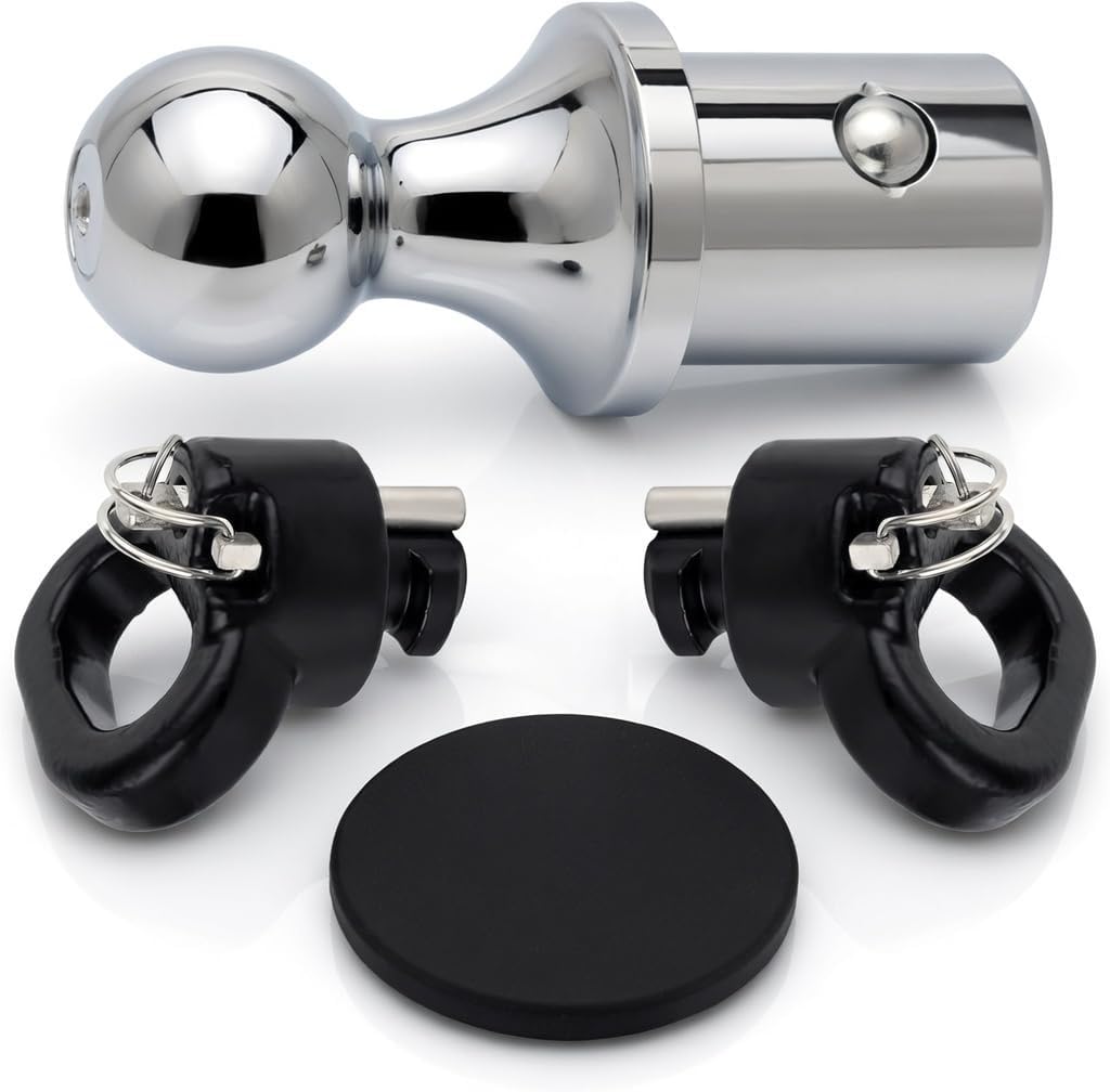 60618 Puck System Gooseneck Hitch Ball Kit with Case 38K 2 5/16 Ball Hitch Compatible with Dodge Ram 2500 3500 2013-2024 60638 60601 60617 Truck Bed with 2 Gooseneck Safety Chain Anchors
