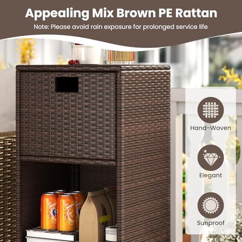 tangkula rattan outdoor storage cabinet with 4 wheels, package contents