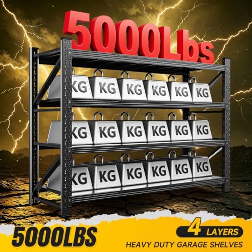 miiiko 60" w storage shelves,5000lbs metal garage storage, package contents