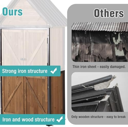 outdoor storage cabinet,garden shed with metal frame adjustable, close-up detail