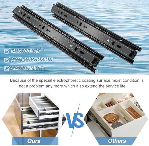 sulawskys 10 inch drawer slides, 6 pairs (12 showing dimensions
