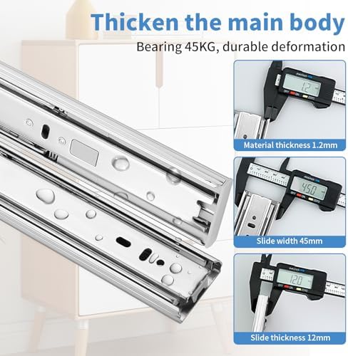 20 inch drawer slides 4 pairs (8pcs) soft on a desk or shelf