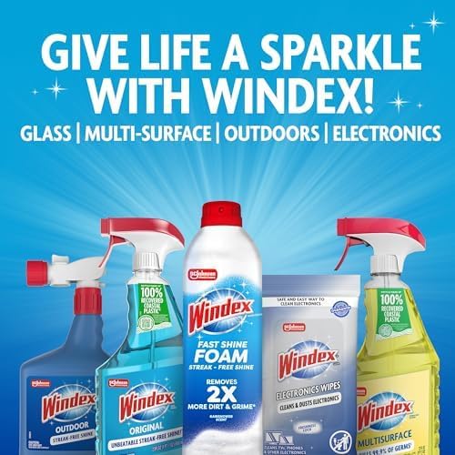 Windex Automotive Car Window and Glass Cleaner, Streak-Free Shine for Car Glass Exteriors, Tinted Windows, and Interior Electronics, 23 fl oz