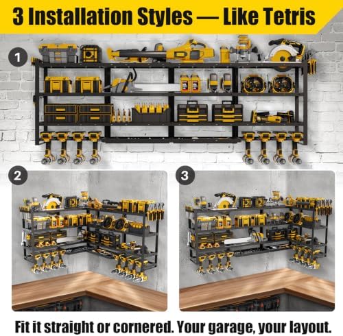 xlarge 64''w power tool organizer wall mount, 4-tier shown in use