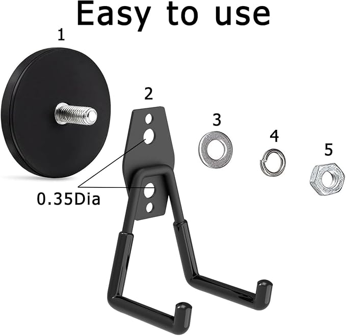Heavy Duty Storage Magnetic Utility Hooks, Large Garage Magnet Hooks - Image 4