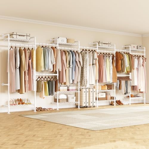 onbrill l7 wall mounted industrial pipe clothing rack shown in use