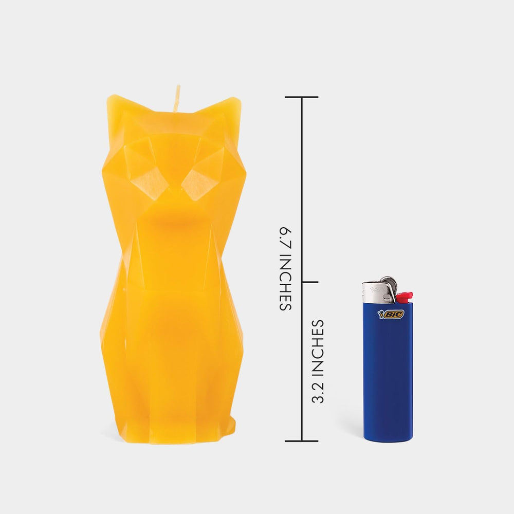 PyroPet Kisa Cat Candle (Mustard Yellow) - The Original Cat Candle with Metal...