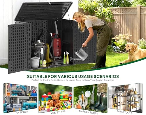 outdoor storage cabinet waterproof 31 cu.ft with lockable, package contents