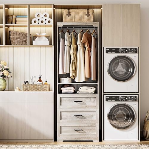 ironck freestanding closet system with adjustable shelves & shown in use