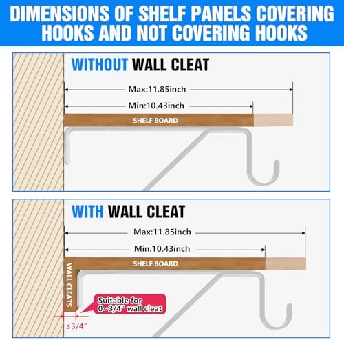 pisman heavy duty adjustable closet rod bracket 4-pack, side view
