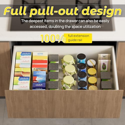 24” undermount drawer slides soft close 100 lbs, side view