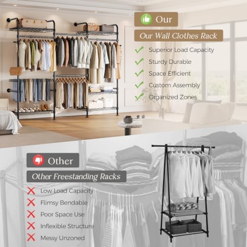 closet organizers wall mounted closet system, 3-row heavy, view 9