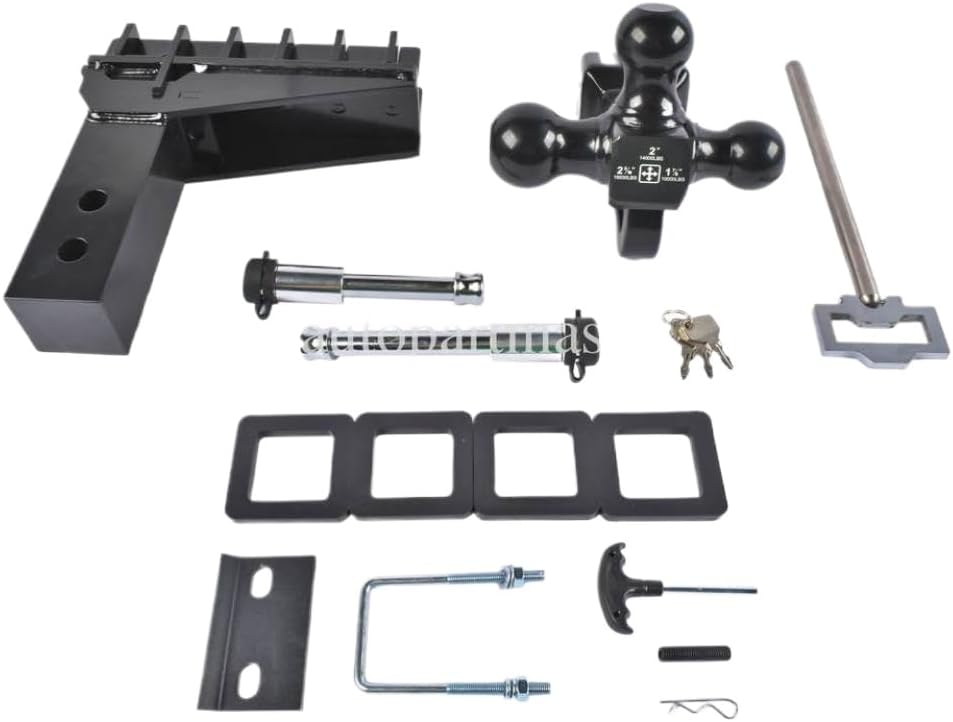Trailer Hitch with Hook 2.5 Inch Receiver 6 Inch Drop 18500 LBS GTW Class 3 Black