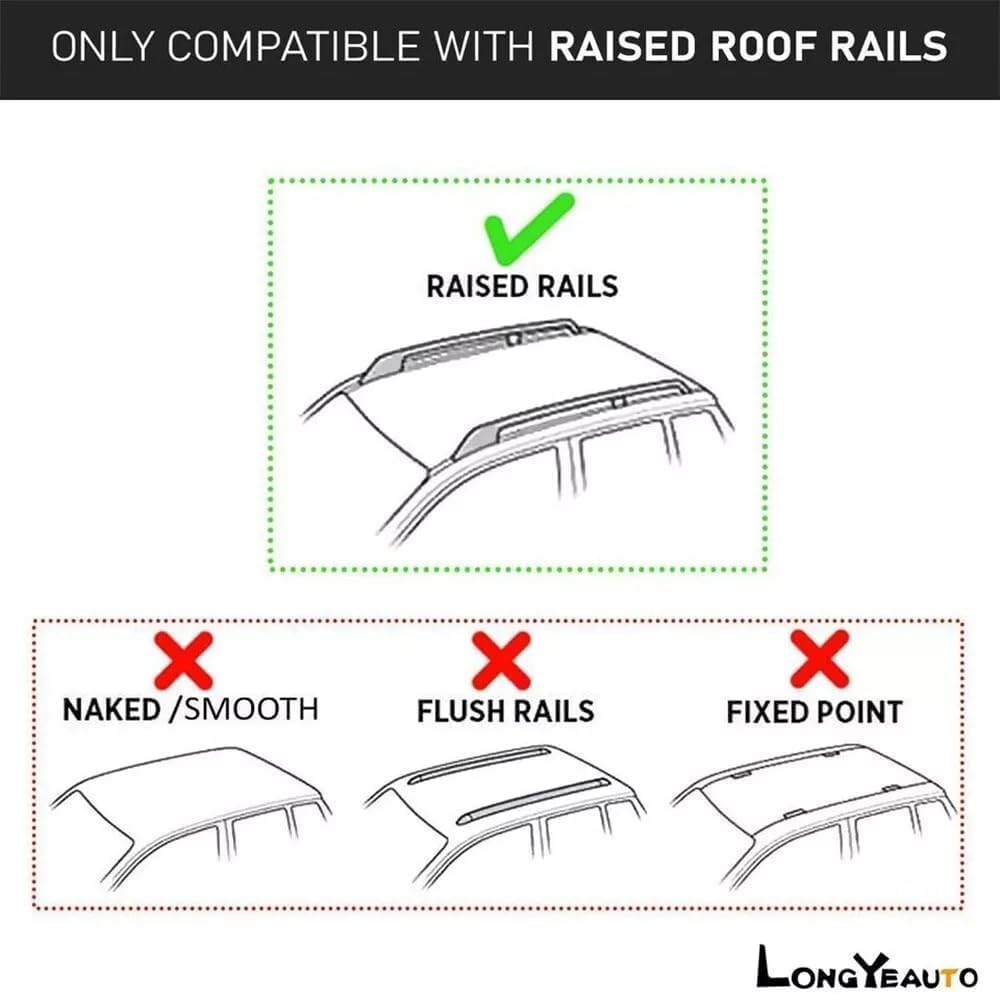 300lbs Roof Rack Cross Bars Compatible with Hyundai Palisade 2026 with Raised Rails, Lockable Aluminum Roof Rails Crossbars Cargo Bars Canoe Rooftop Cargo Luggage