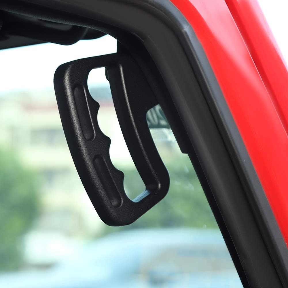 JeCar Front Grab Handles Aluminum Alloy Grab Bars for 2007-2018 Jeep Wrangler JK JKU Sports Sahara Rubicon X, Black