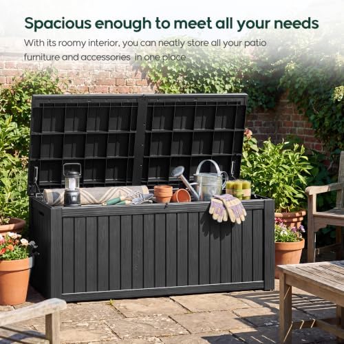 kamaboko 230 gallon outdoor storage box waterproof deck shown in use