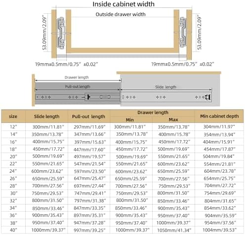 3/4" thick 300lbs soft close heavy duty drawer, front angle view