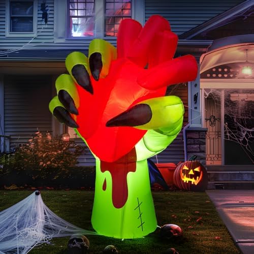 JOIEDOMI 5 Ft Halloween Inflatables Zombie Hand Outdoor Decorations, Blow Up ...
