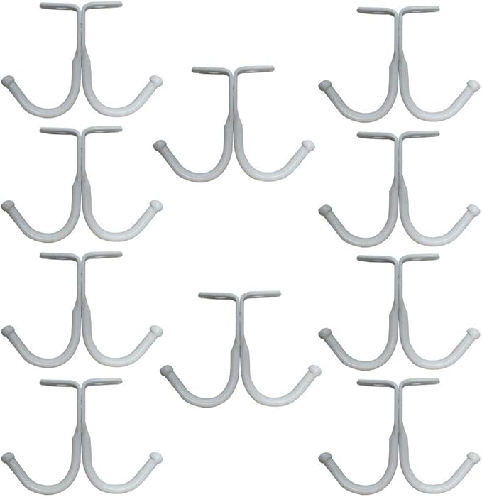 haowei Double Prong Ceiling Hook, WhaGaay 10 Pcs Towel/Robe/Coat Clothes Hook by haowei