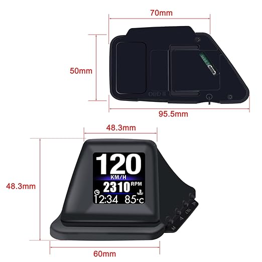 KAOLALI Head Up Display for Car Digital Speedometer Display GPS+OBD2 Dual - Image 2