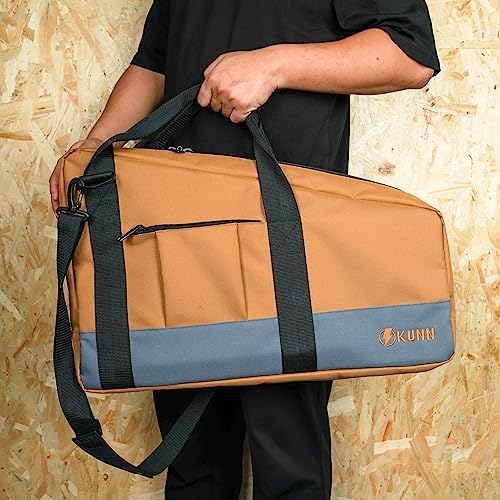 kunn framing nailer bag with adjustable shoulder strap,dual on a desk or shelf