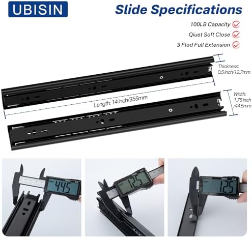 black heavy duty drawer slides 14 inch 10 shown in use