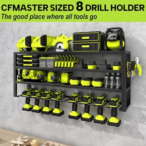 large power tool organizer wall mount,4 layers 8, close-up detail