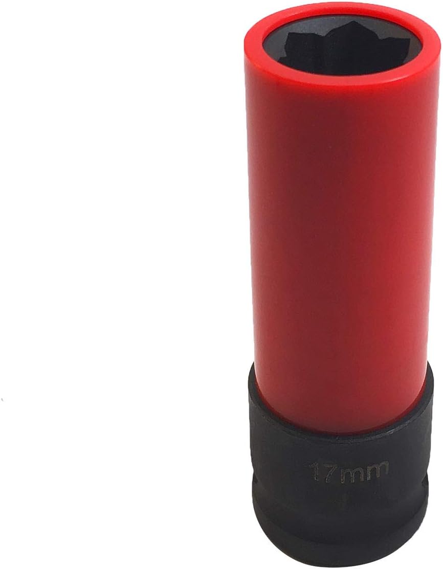 Lug Nut Socket, Flower Design, Manufacturer Part Number: 4218, Red & Black Wheel Lug Nuts Socket