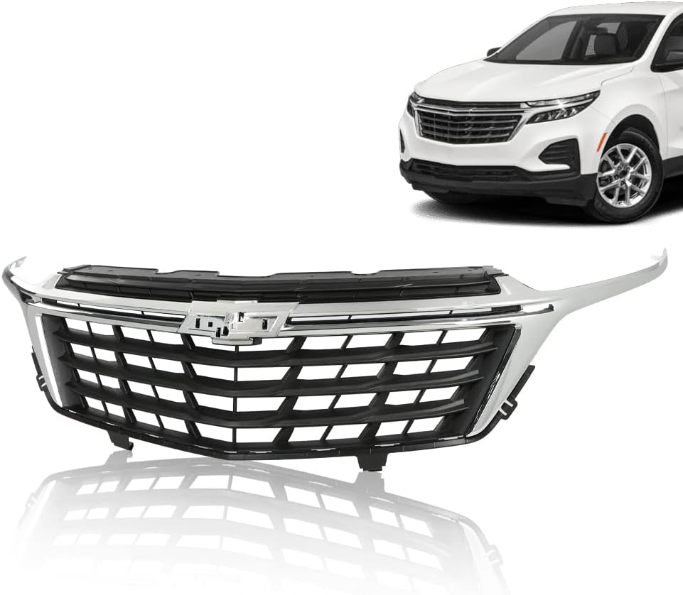 G-PLUS Front Bumper Grille Fit Chevy Equinox 2022-2023 Chrome ABS Plastic