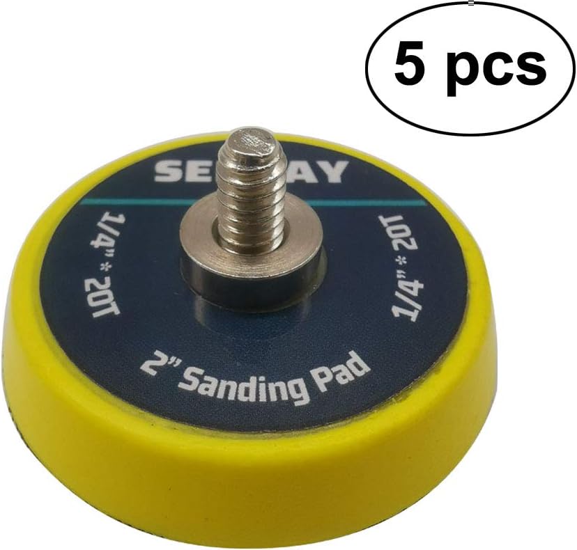 5Pcs 2-Inch Dual-Action Hook & Loop Backing Plate for Sanders and Polishers, 1/4"-20 Thread | 15,000 RPM