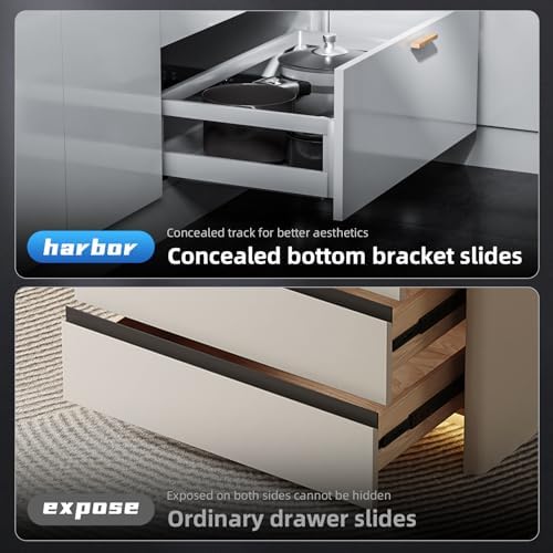 22 inch soft close undermount drawer slides for on a desk or shelf
