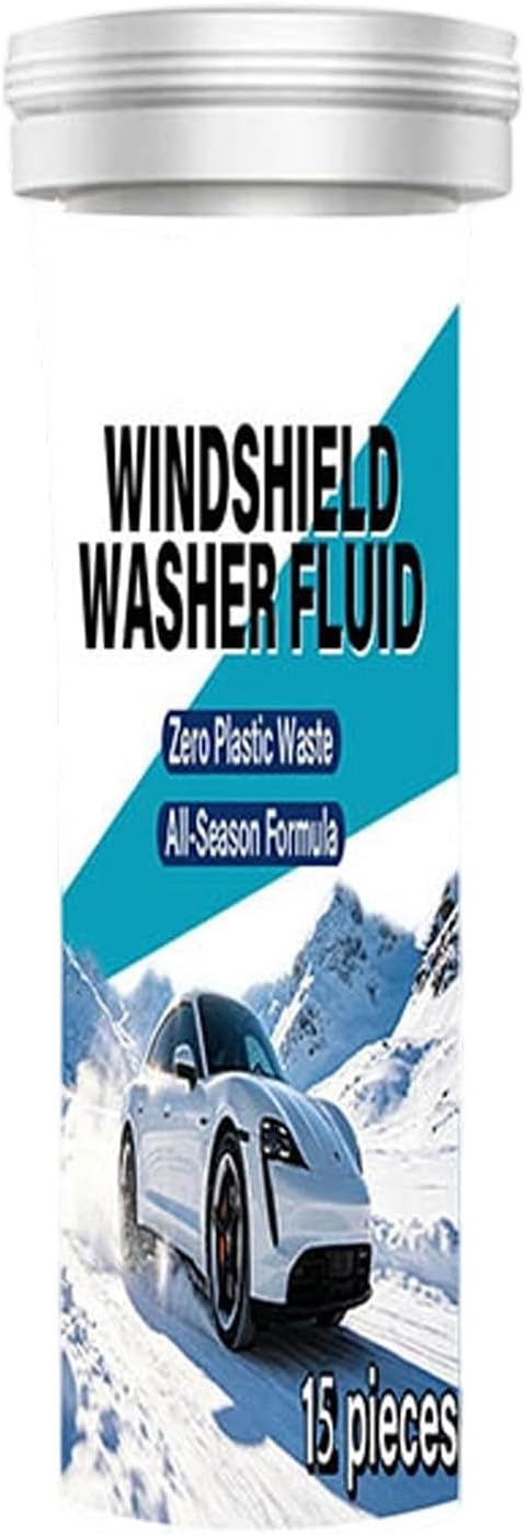 15Pcs Car Windshield Tablets Quick Dissolving Formulas Prevents Ice Fog & Scratches on Glass for Daily Use Glass Tablets for Cars